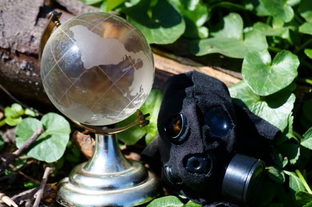 istock Old gas mask close-up. 1217640452