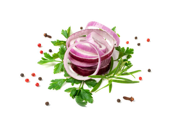 istock Sliced Red Onion or Purple Onion Rings Isolated 1217640922