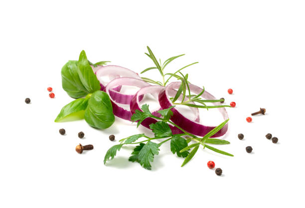 istock Sliced Red Onion or Purple Onion Rings Isolated 1217640923