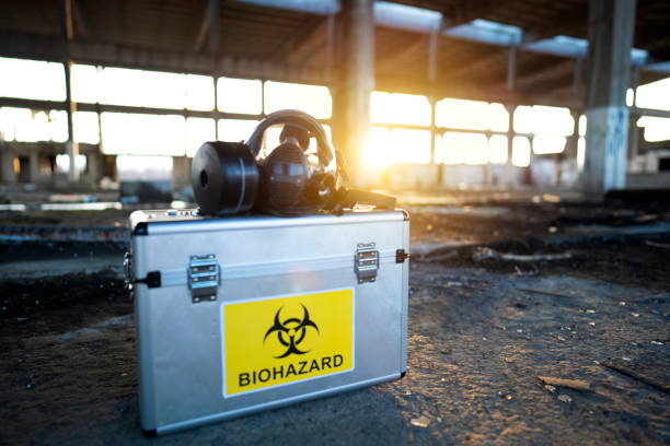 Container with toxic samples taken from the ruined building.