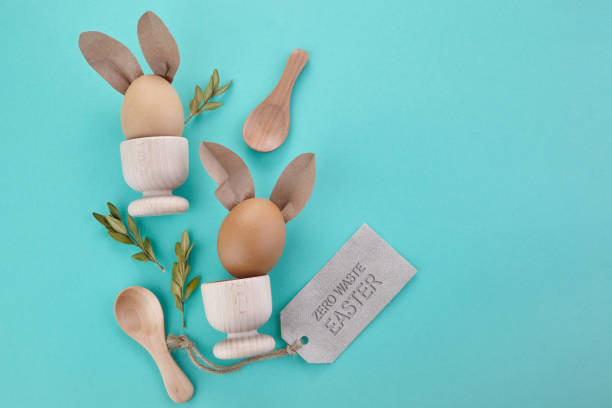 istock Seasonal holiday, Easter background. Zero waste, eco friendly easter concept. 1217645032