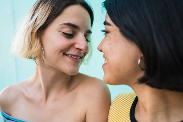 istock Loving lesbian couple spending good time together, 1217645482