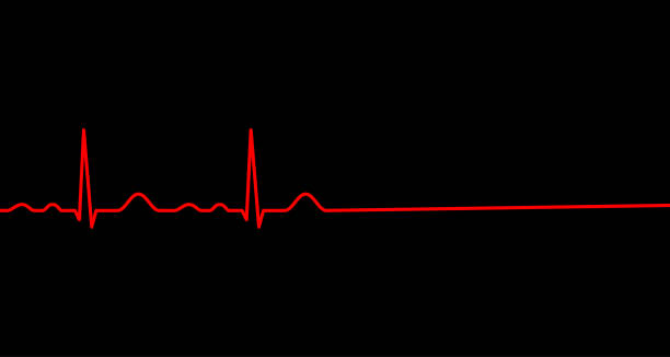 Ekg line. Heart stops beating. Death. vector art illustration