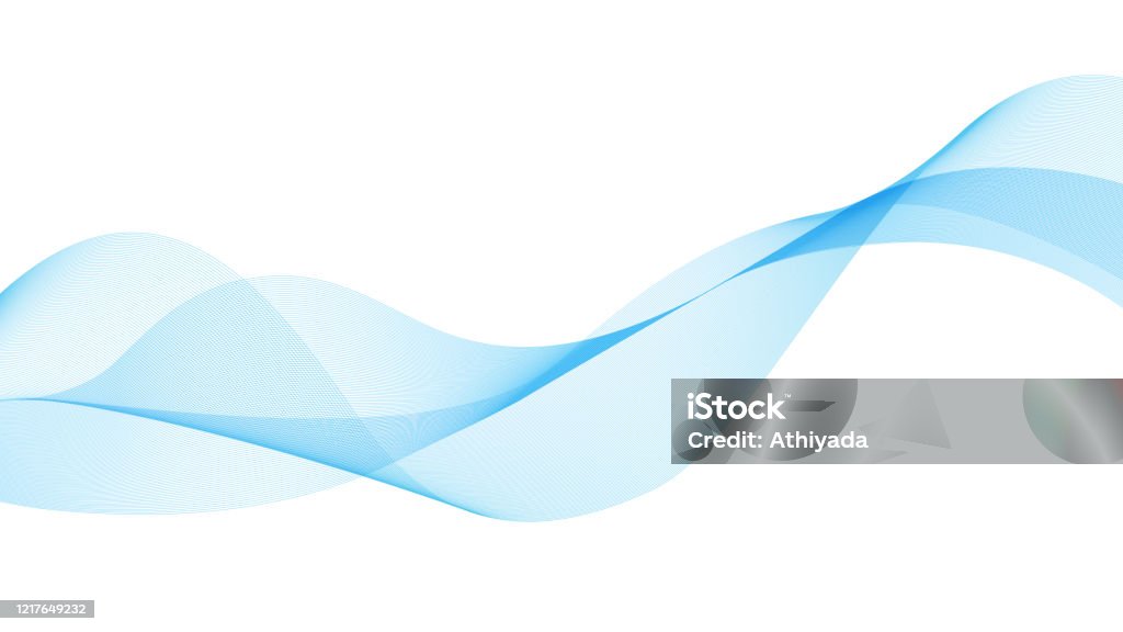 Continuous Blue Wave Abstract Blue Wave Illustration On White Background Stock Illustration ...