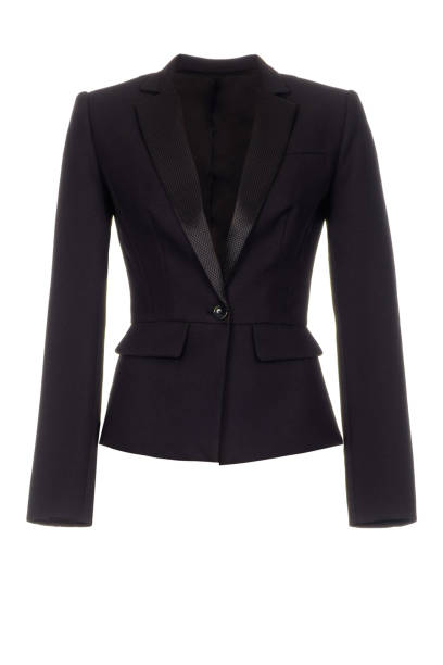 istock Women's classic black jacket isolated on white background 1217649676