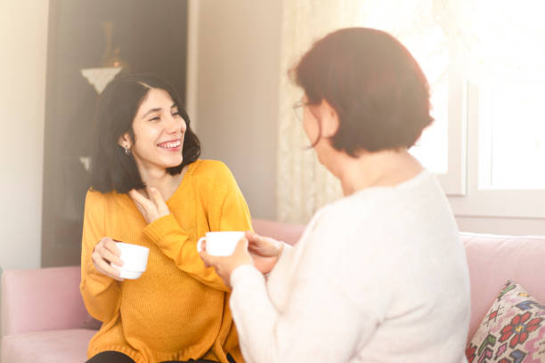 istock mother daughter having a pleasant time. coffee chat time. 1217649825