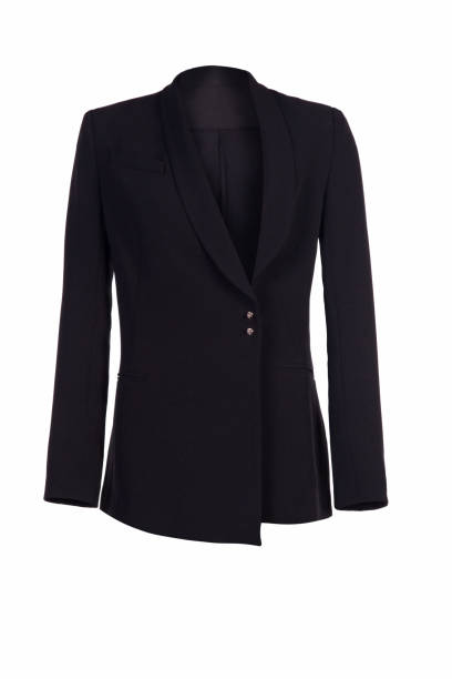 istock Women's classic black jacket isolated on white background 1217649846