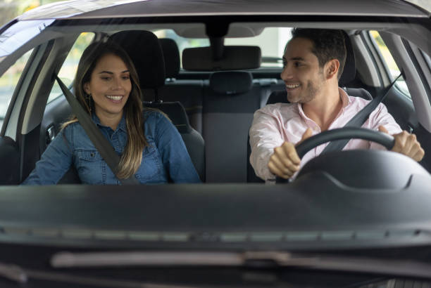 istock Happy couple going for a ride in the car 1217652686