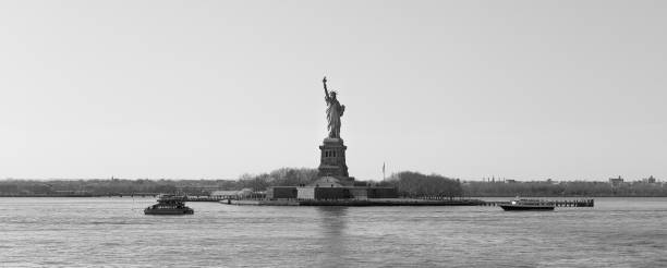 istock Liberty Statue in black and white, New York City. 1217656018