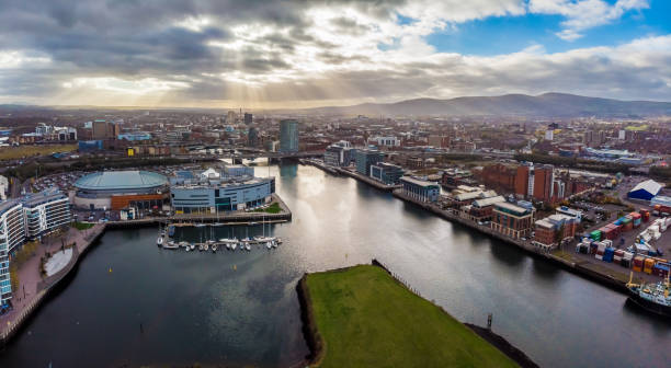 Aerial view of Belfast in autumn Aerial view of Belfast in autumn belfast photos stock pictures, royalty-free photos & images