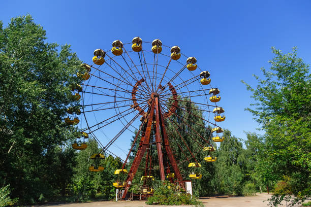 istock Attraction Ferris Wheel in ghost town Pripyat, Chernobyl Exclusion Zone 1217659014