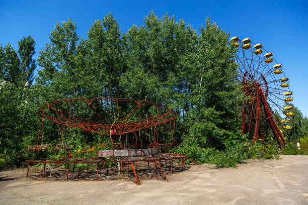 istock Abandoned attractions in ghost town Pripyat, Chernobyl Exclusion Zone 1217659019