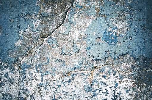 Old color gray blue wall texture background
