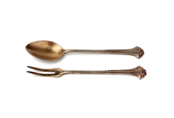 istock metal two-prong vintage silver fork and spoon 1217661500
