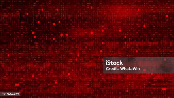 Abstract Red Background With Binary Code Malware Or Hack Attack Stock ...