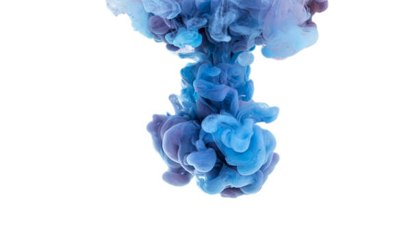 istock Blue color cloud silky ink in water solated on white background. 1217664808
