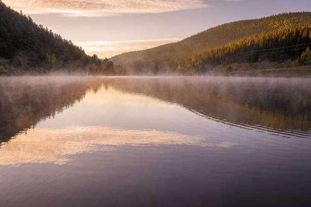 istock Mist Rising over Colorado Mountain Lake 1217667418