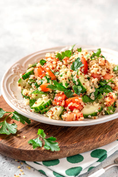 istock Tabbouleh salad with bulgur and quinoa closeup 1217668560