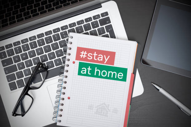 istock Stay at home hashtag. Coronavirus prevention 1217672673