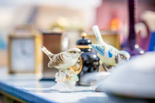 Dishes on car-boot sale in London