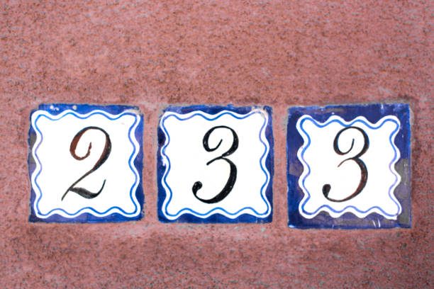 istock Colorful Ceramic Number 233 Street Address Tile 1217673600