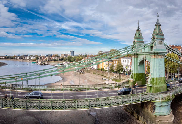 istock Hammersmith bridge at low tide, London, UK 1217677802