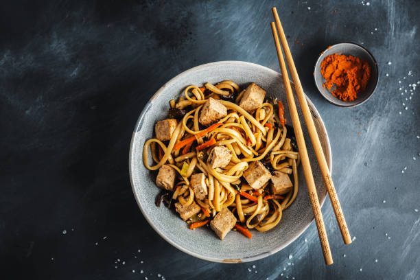 istock Asian noodles with cheese tofu 1217677836