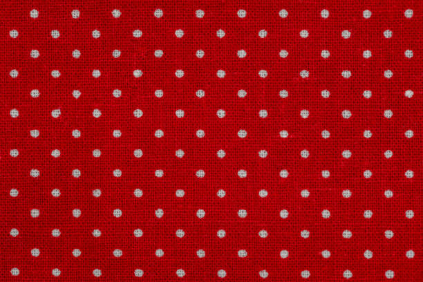 istock Red fabric with white polka dots. Top view, flat lay 1217680104