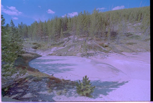 Curved river in foothills