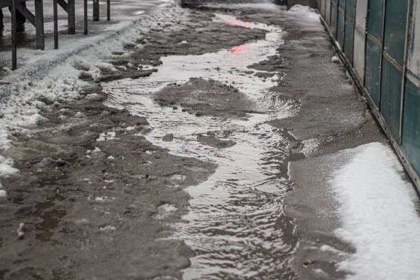 istock Puddles on the road. 1217681375