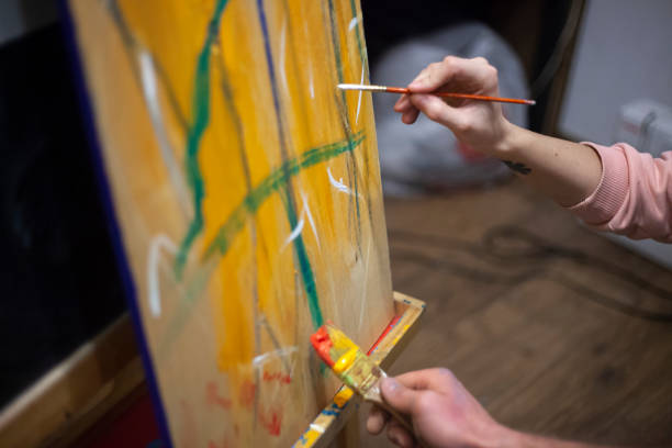 istock The artist's work on the easel. 1217688305