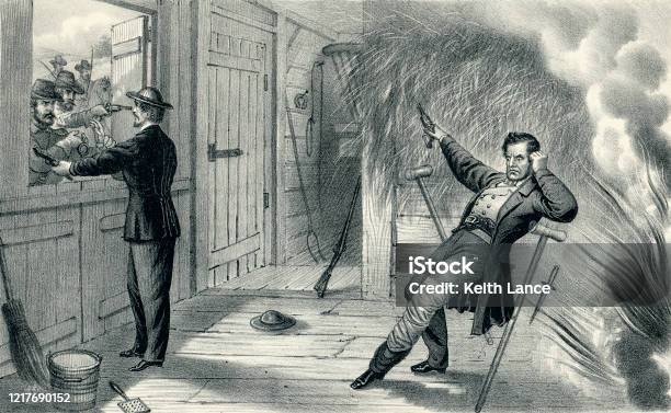 The Death Of John Wilkes Booth Stock Illustration - Download Image Now - John Wilkes Booth, Barn, Fire - Natural Phenomenon
