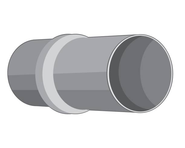 istock Plastic or metal cutaway pipe isolated on a white background for design. Blurring stock vector illustration with industrial pipeline as a sewer system concept 1217692452