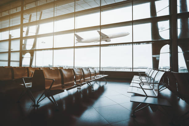 istock An airport waiting room, airplane 1217695872