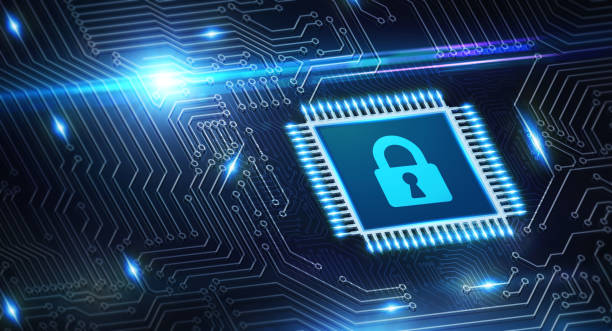 istock Cyber security data protection business technology privacy concept. Young businessman  select the icon security on the virtual display. 1217701268