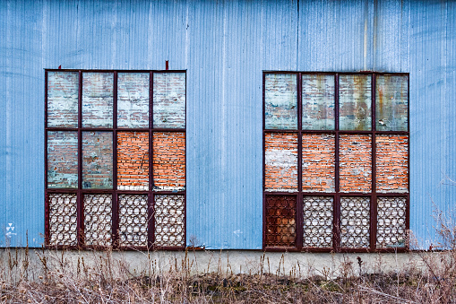 Two old bricked windows