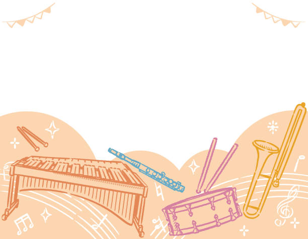 Background with musical instruments. Background with musical instruments. Vector illustration. marimba stock illustrations