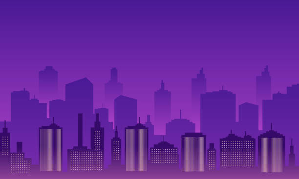 Silhouette background city of night with skyscraper. Silhouette background city of night with skyscraper. Urban collection hospital building at night stock illustrations