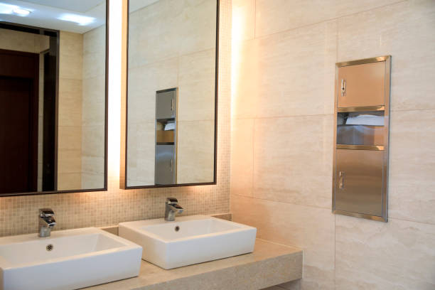 istock Commercial bathroom for washing hands 1217715095