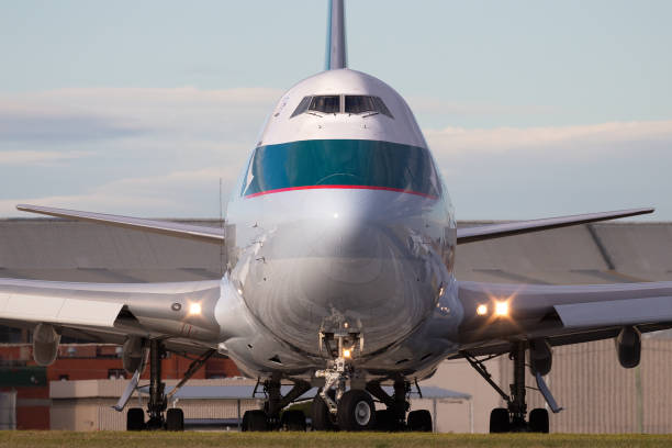 Melbourne, Australia - June 23, 2015: Cathay Pacific Cargo Airways Boeing 747-8 Cargo Aircraft B-LJM preparing for takeoff from Melbourne International Airport.