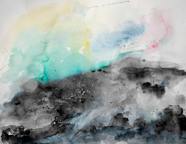 istock Colorful watercolor hand drawn background - abstract nature 1217717873