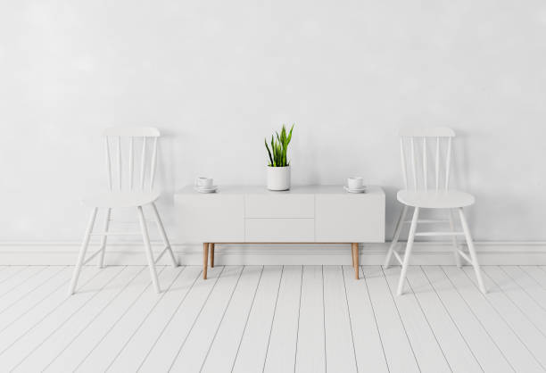 istock White interior room with chairs and coffee cup on white wood table ,Keep spacing sitting ,Social distancing for stop pandemic concept,3D illustration 1217717931