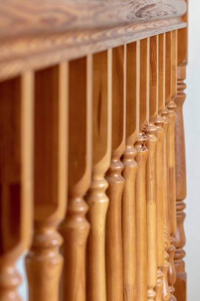 istock Wooden baluster close-up 1217721384