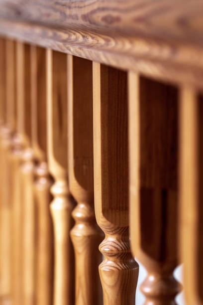 istock Wooden baluster close-up 1217721399