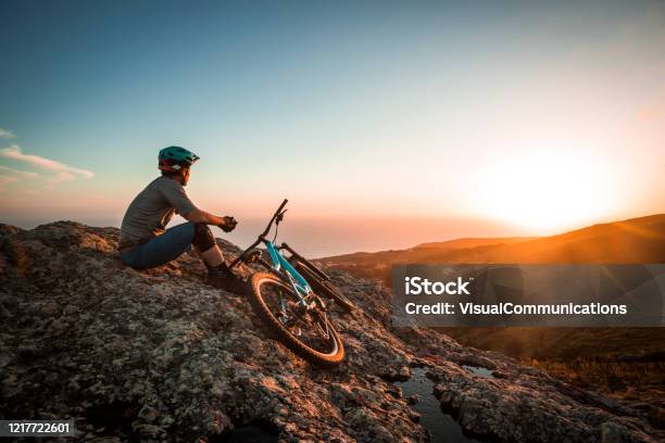 Male Athlete Mountain Biking In Portugal Stock Photo - Download Image Now - Cycling, Mountain Biking, Bicycle