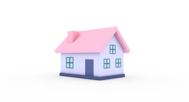 istock Colorful house 3D model isolated on white background 1217727783