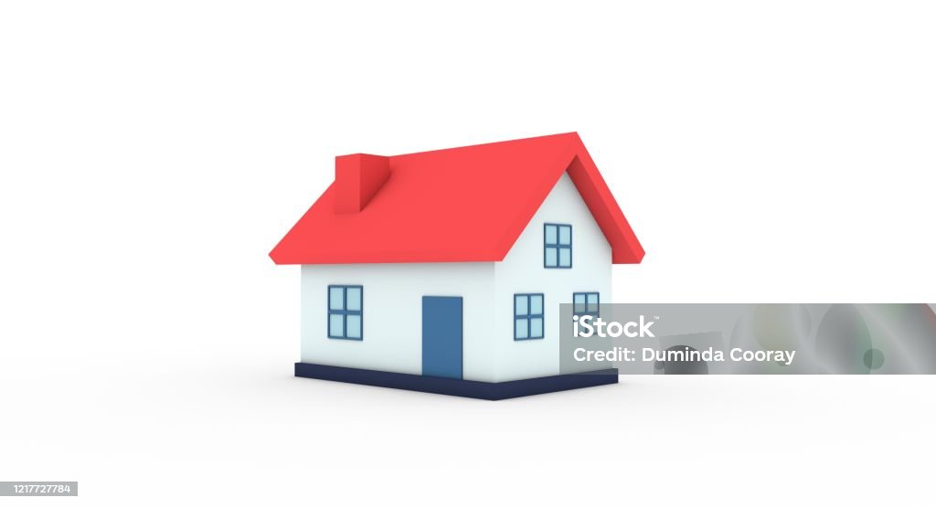 Colorful House 3d Model Isolated On White Background Stock Photo - Download  Image Now - iStock