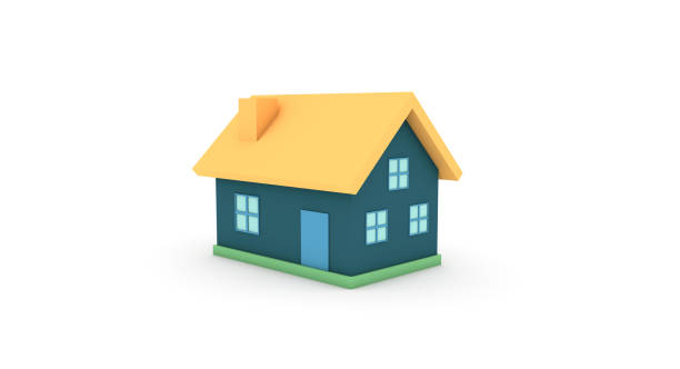 istock Colorful house 3D model isolated on white background 1217727785