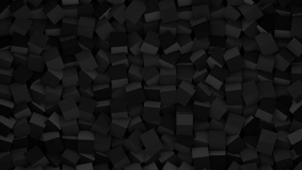 istock Minimal black 3d cubes geometric background. Modern abstract illustration, 3d rendering. Raster. 1217730061