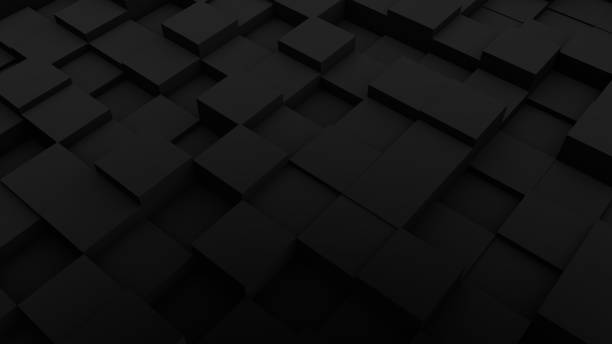 istock Minimal black 3d cubes geometric background. Modern abstract raster illustration, 3d rendering. Raster. 1217730131